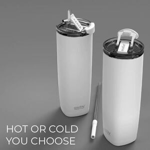 Brand New Asobu White Aqualina Hot Cold Double Walled Stainless Steel Tumbler